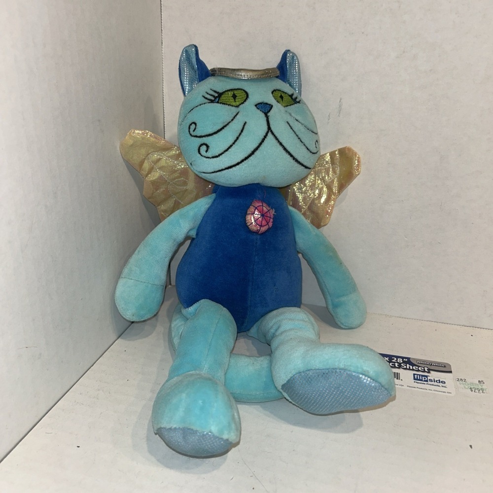 Russ Berrie Kitty Cat Kiki Blue Stuffed Animal Plush Doll P4